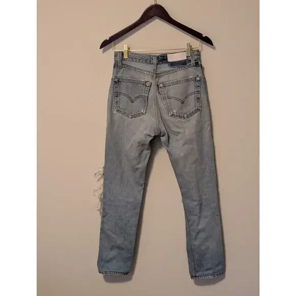 RE/DONE Levi's High Rise Ankle Crop (HRAC) Reconstructed Jeans - 25 - Picture 7 of 16